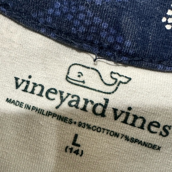 VINEYARD VINES Dress Girl Polka Dot Whale Tisbury Blue Size L 14 Deep Ba… - Picture 3 of 3